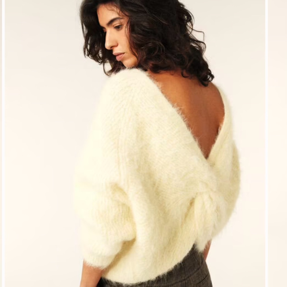 ba&sh Fill Sweater Ivory EUC Size Sm